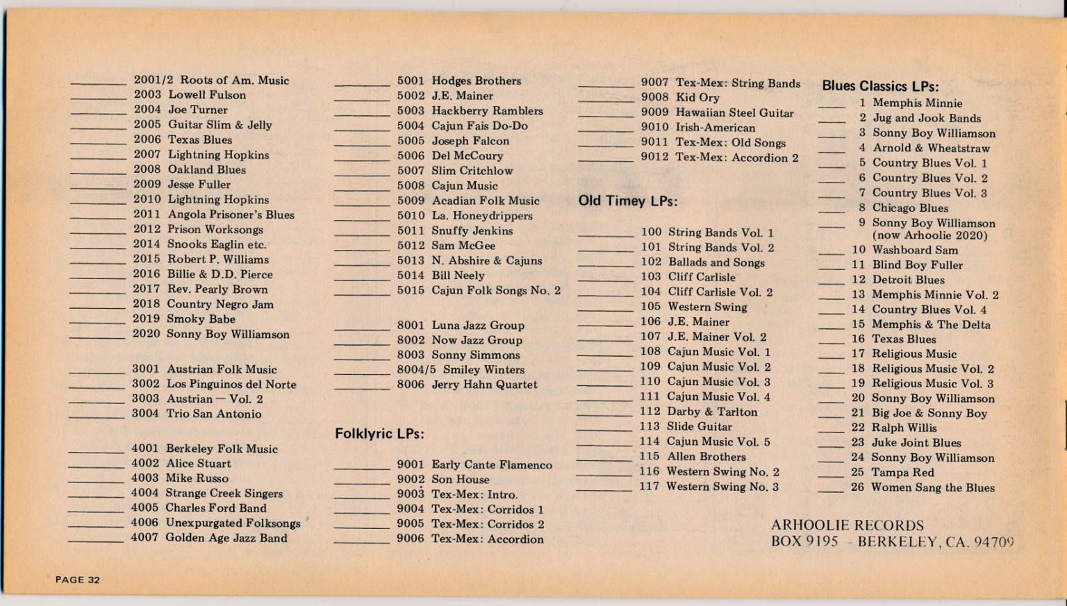 Arhoolie Records Catalogs Publications The Arhoolie Foundation