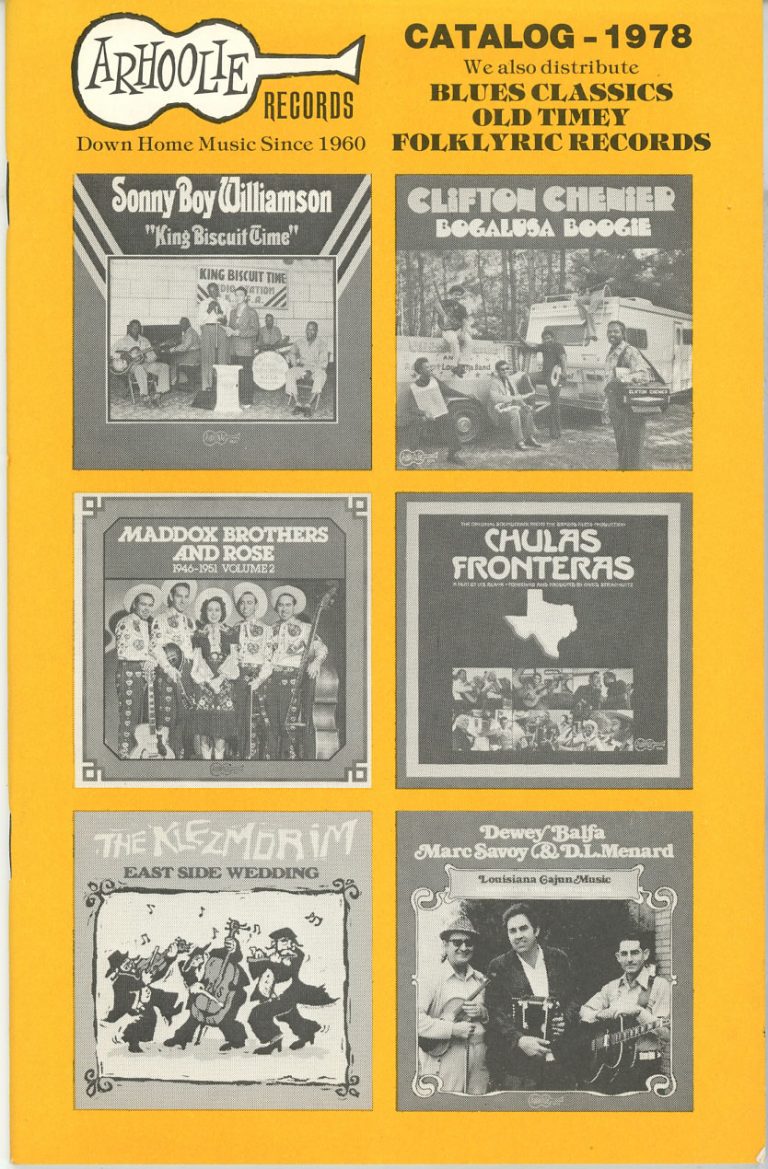 Arhoolie Records Catalogs Publications The Arhoolie Foundation