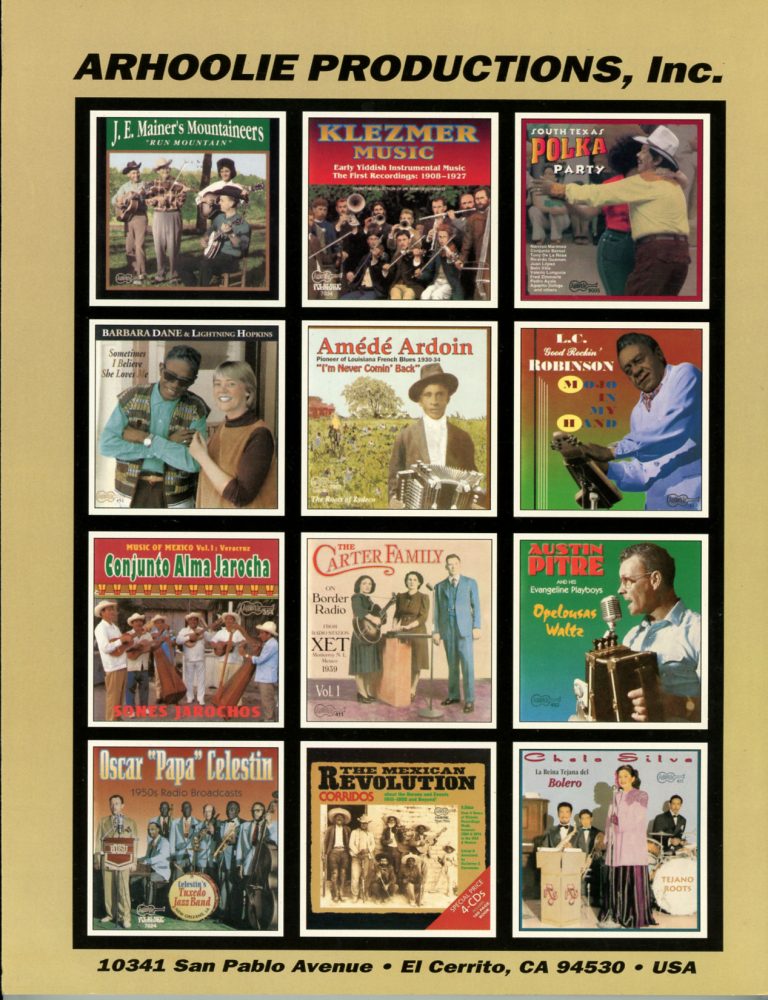 Arhoolie Records Catalogs Publications The Arhoolie Foundation